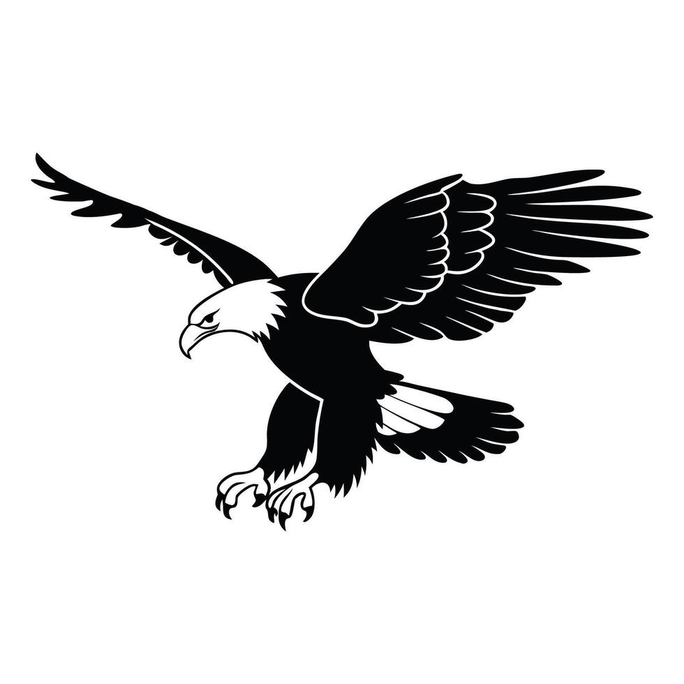 Eagle emblem isolated on white illustration. American symbol of freedom vector