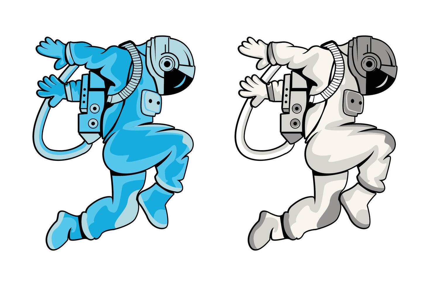 Funny astronaut Dance in sky vector