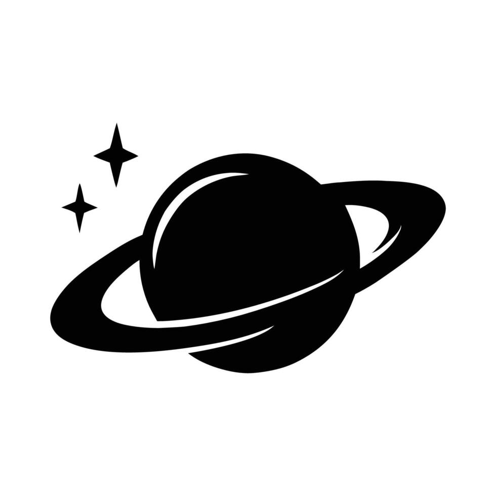 Planet saturn icon image planet saturn with stars isolated on white background vector