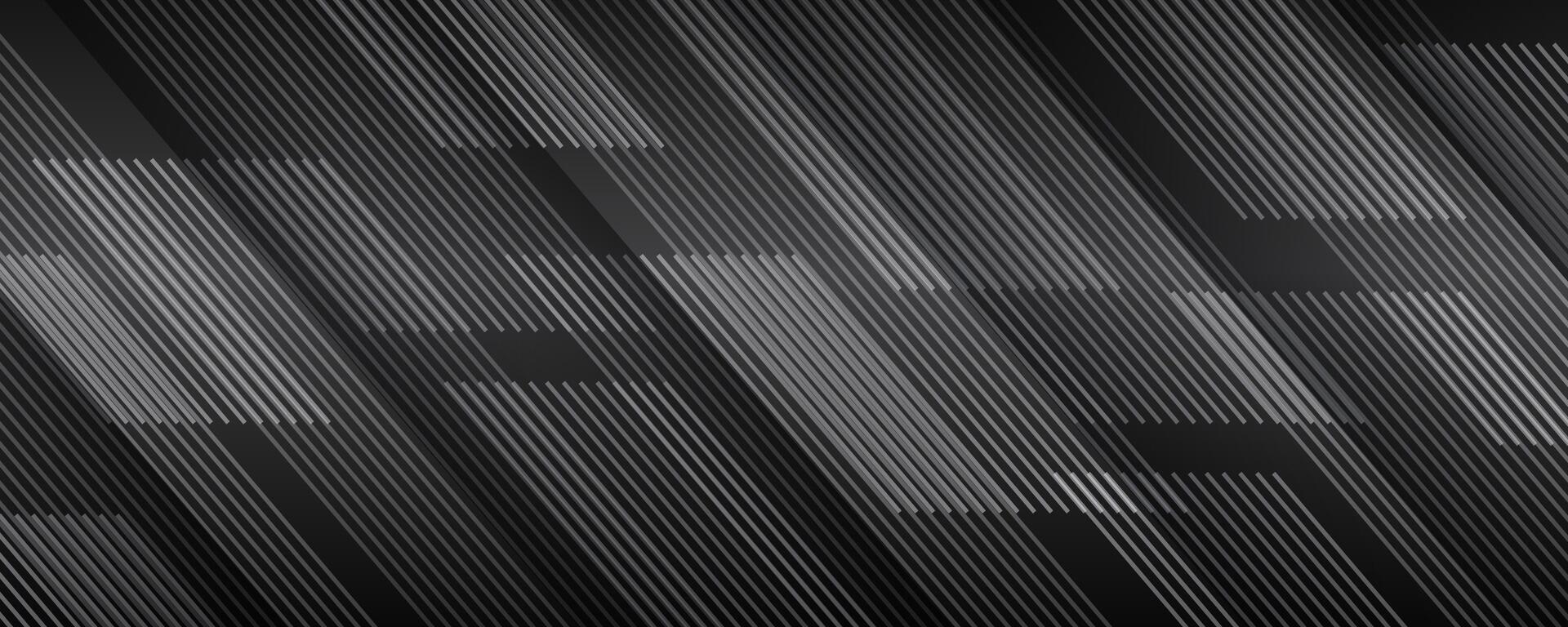 Black abstract background overlap layer on dark space with diagonal lines effect decoration. Modern graphic design element stripes style concept for web banner, flyer, card, or brochure cover vector