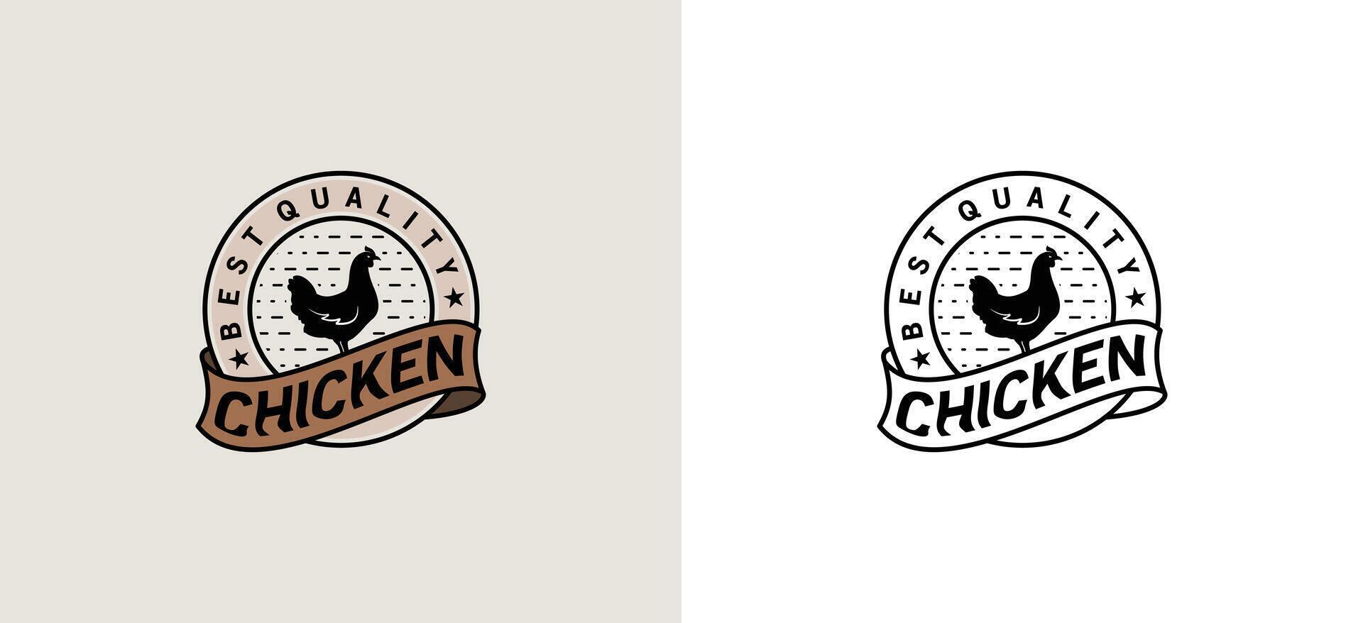 logo design for best quality chicken product stamp label vector