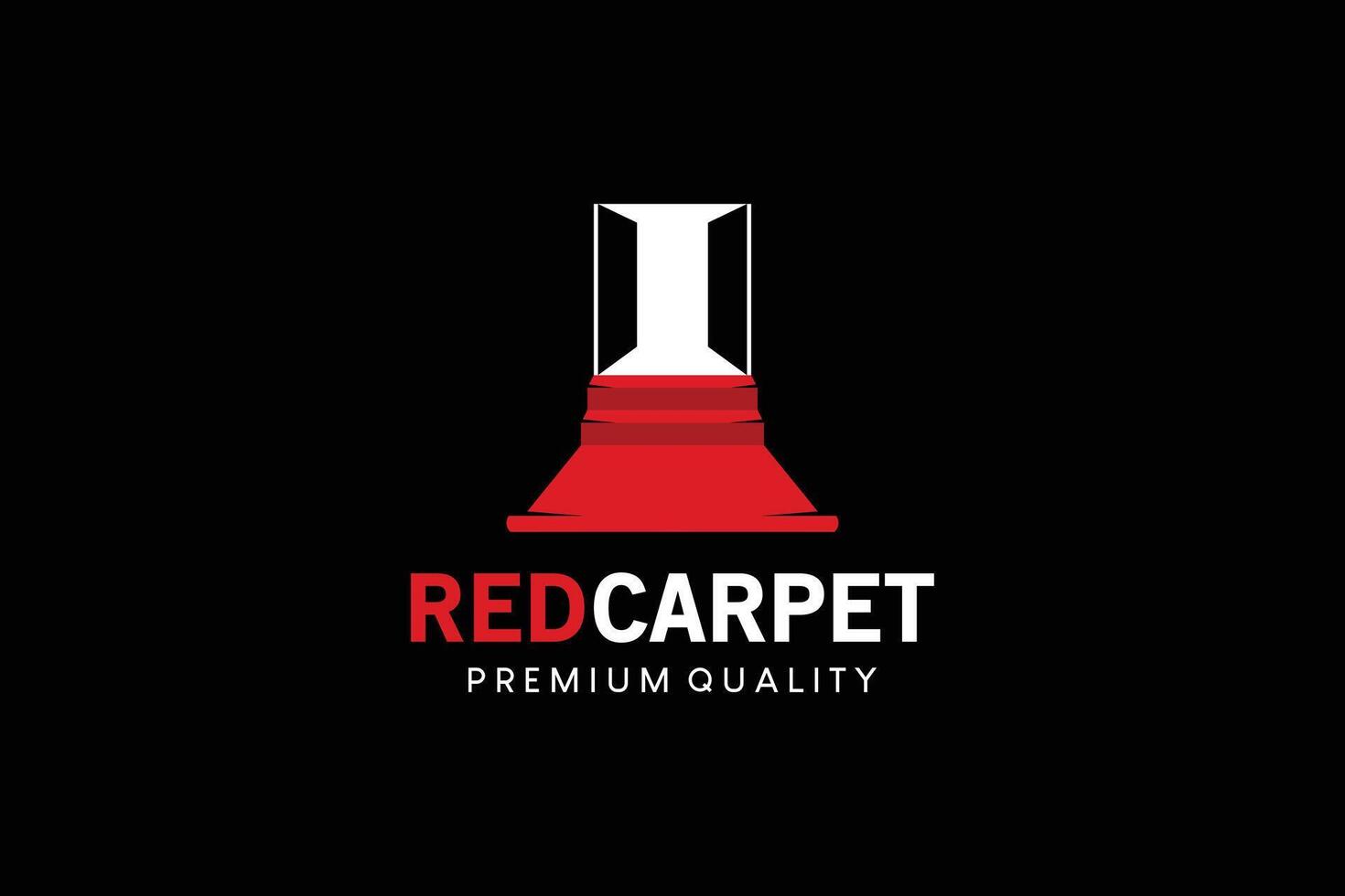Driveway stairs red carpet logo design illustration vector