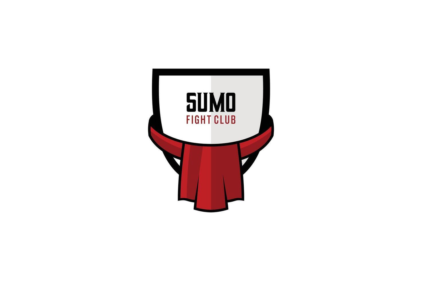 illustration of sumo sport logo shield emblem design vector