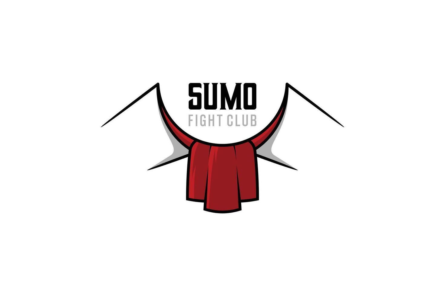 illustration of sumo sport logo design with sumo pants symbol vector