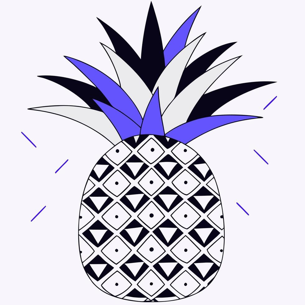 pineapple minimalistic art vector