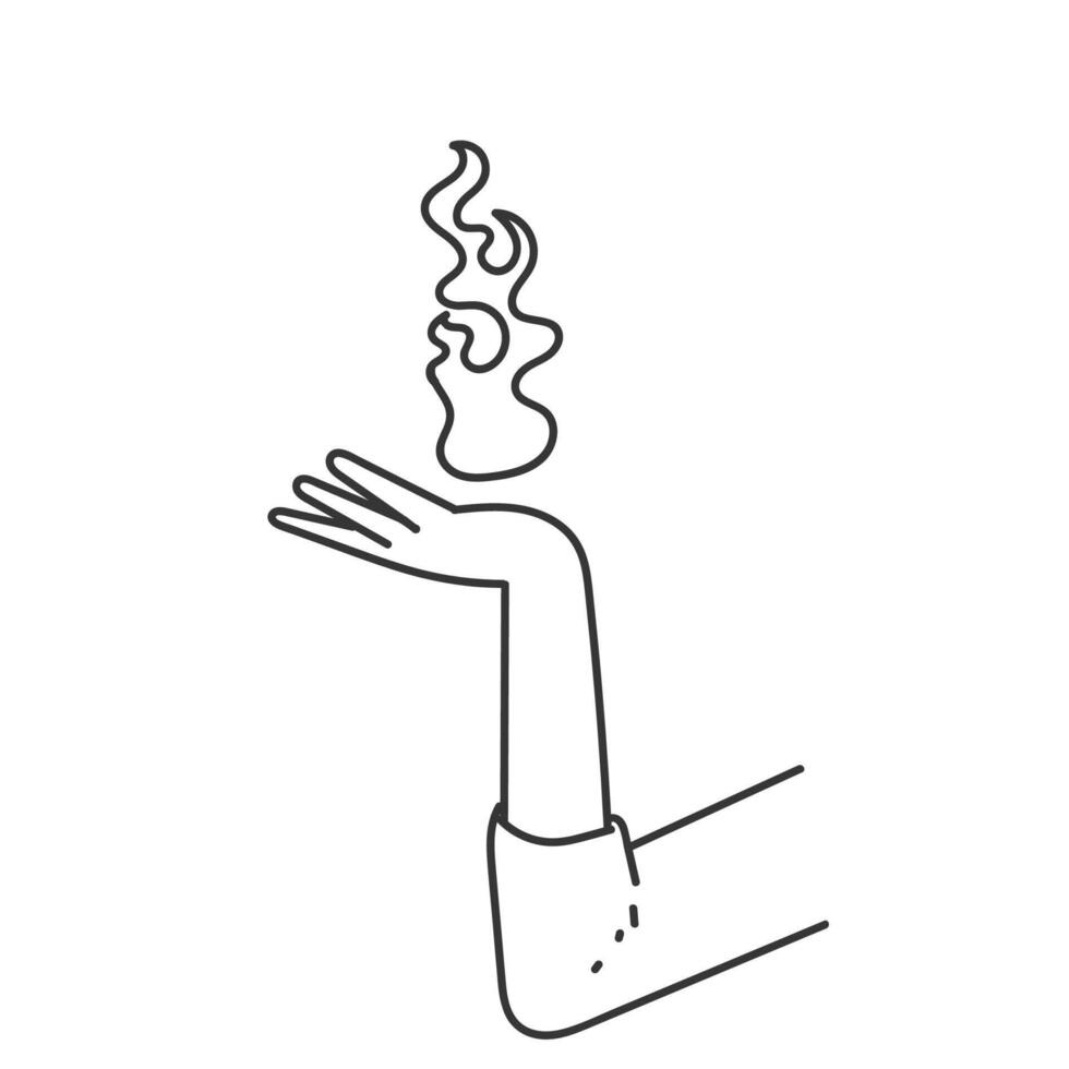 hand holding a flame icon illustration vector