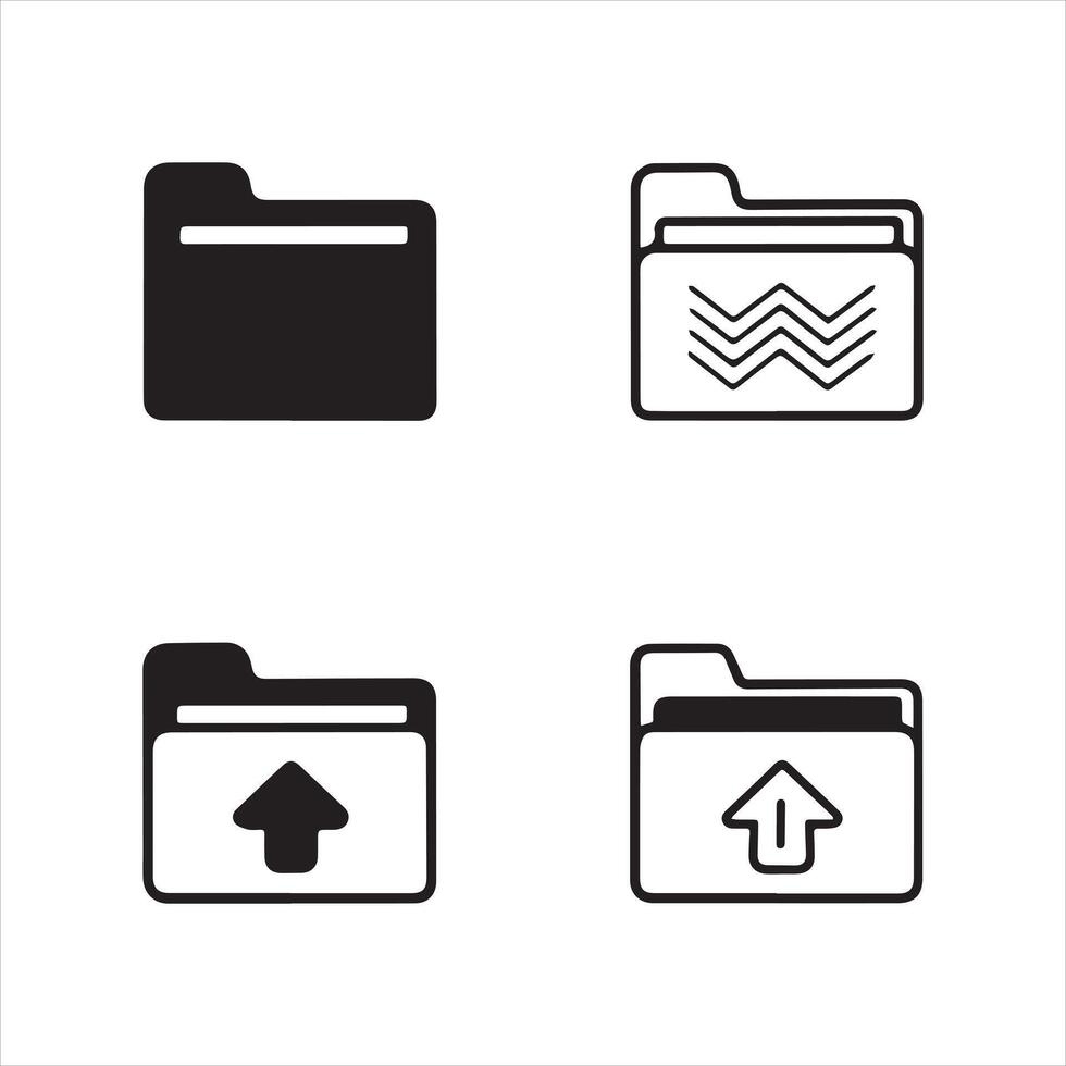 Digital Folders Icons Collection vector