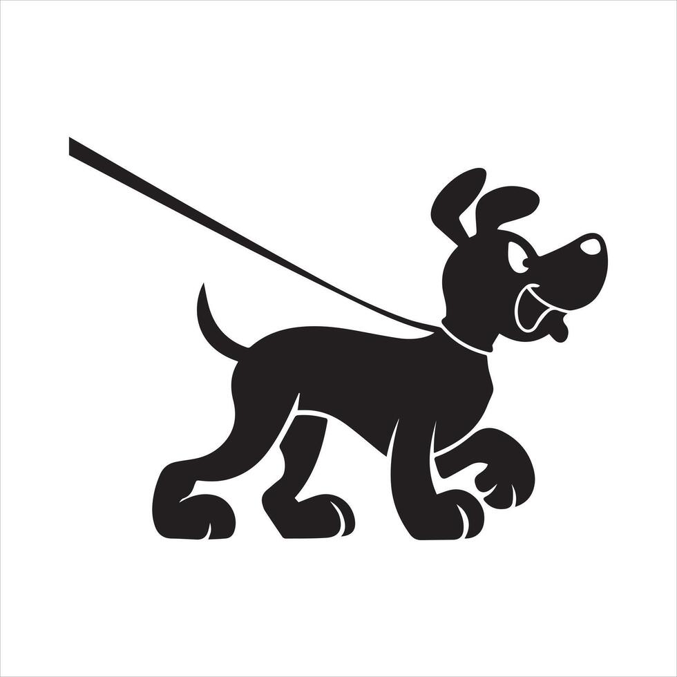 Simple Black Dog Outline on White Background vector