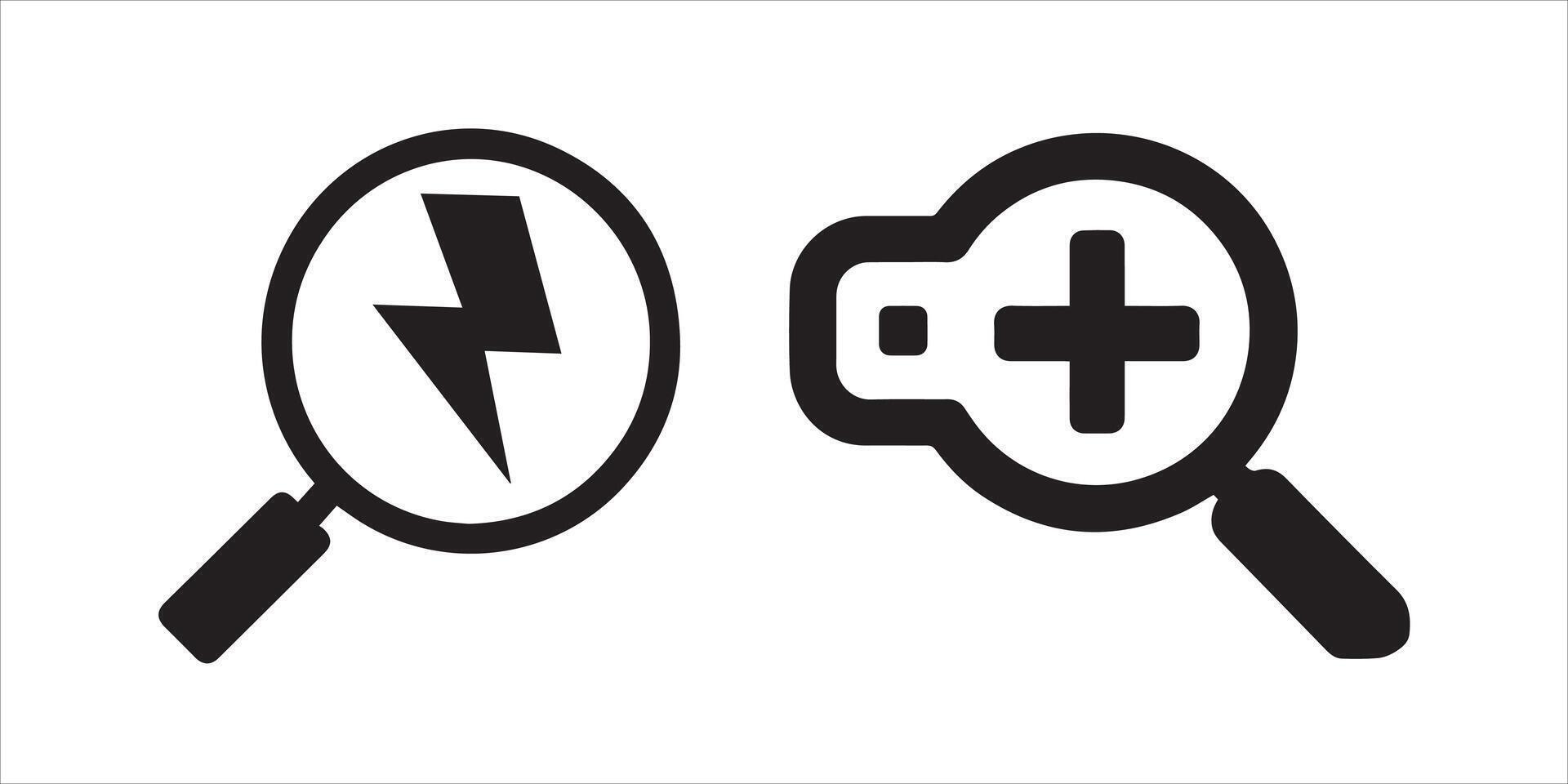 Magnifier Search Icons Collection vector