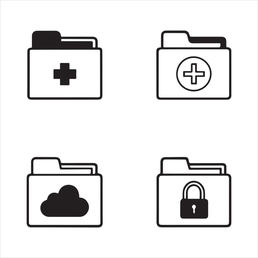 Folder Organization Icons Set vector