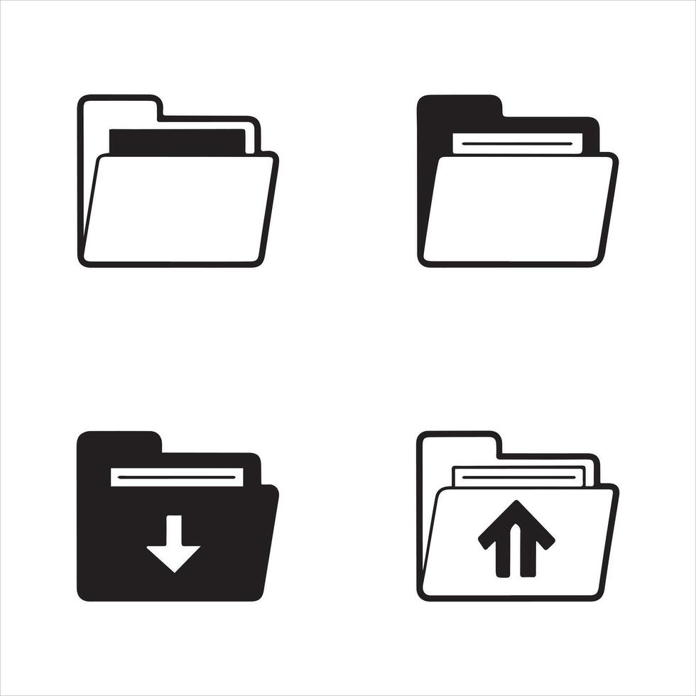 File Folder Icons Collection vector