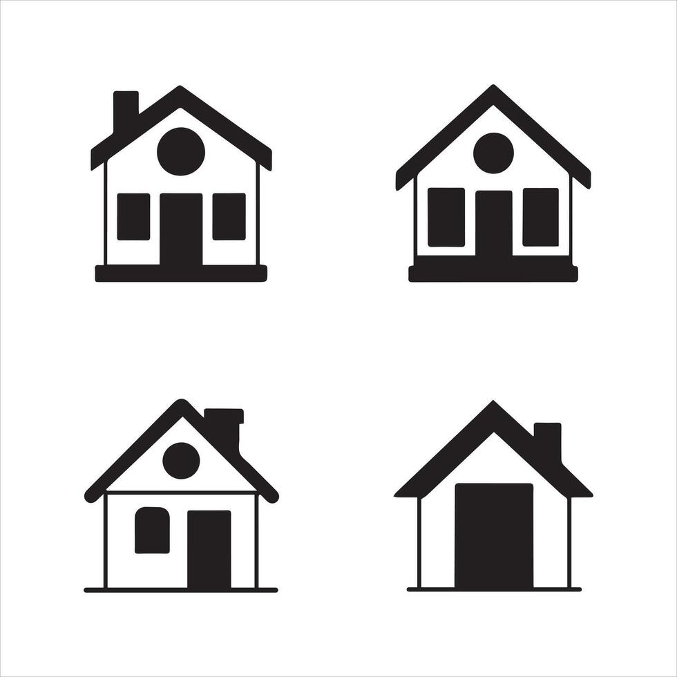Home Navigation Icons for Web and Mobile vector