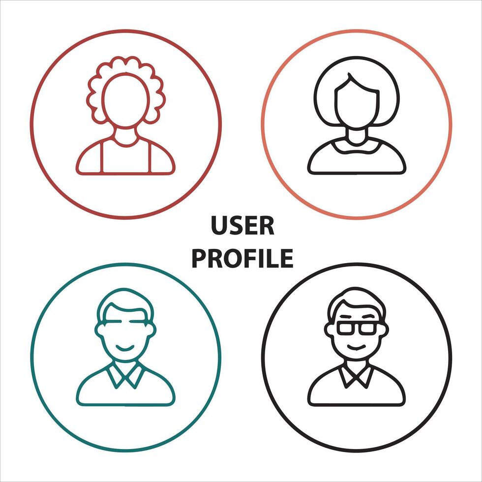 User Avatar Icon Set for Web vector