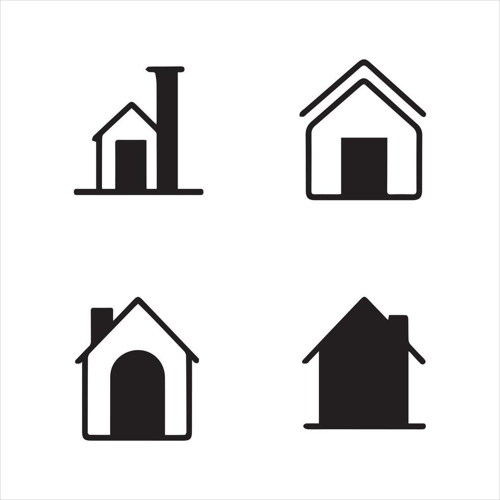 Web Home Icon Set for Apps and Sites vector
