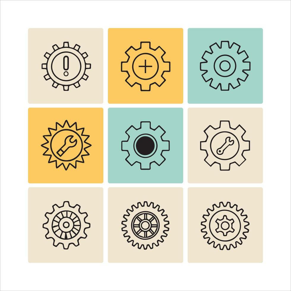 Gear and Settings Icons Collection vector