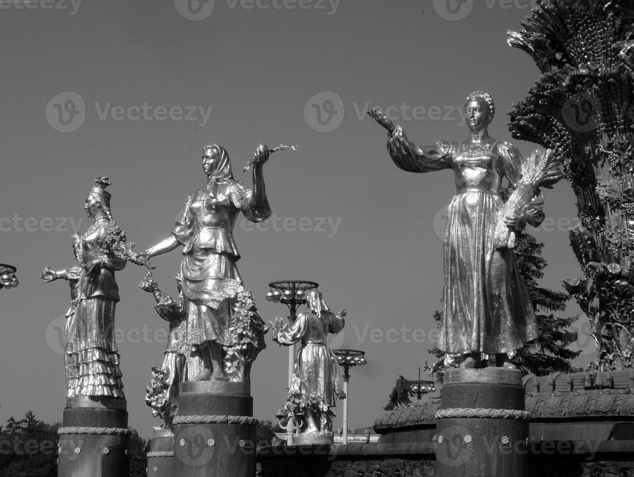 Sculpture close view background. Monument art. Black and white monochrome grayscale photo