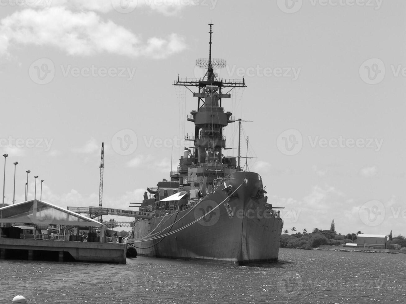 Navy Battle Ship With Guns and Other Weapons Background photo