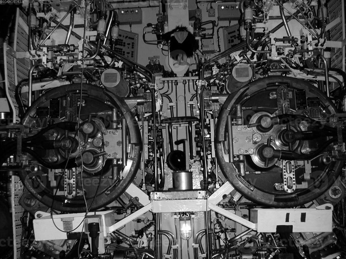 Navy Battle Ship With Guns and Other Weapons Background photo