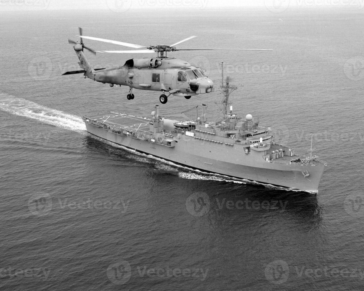 Navy Battle Ship With Guns and Other Weapons Background photo