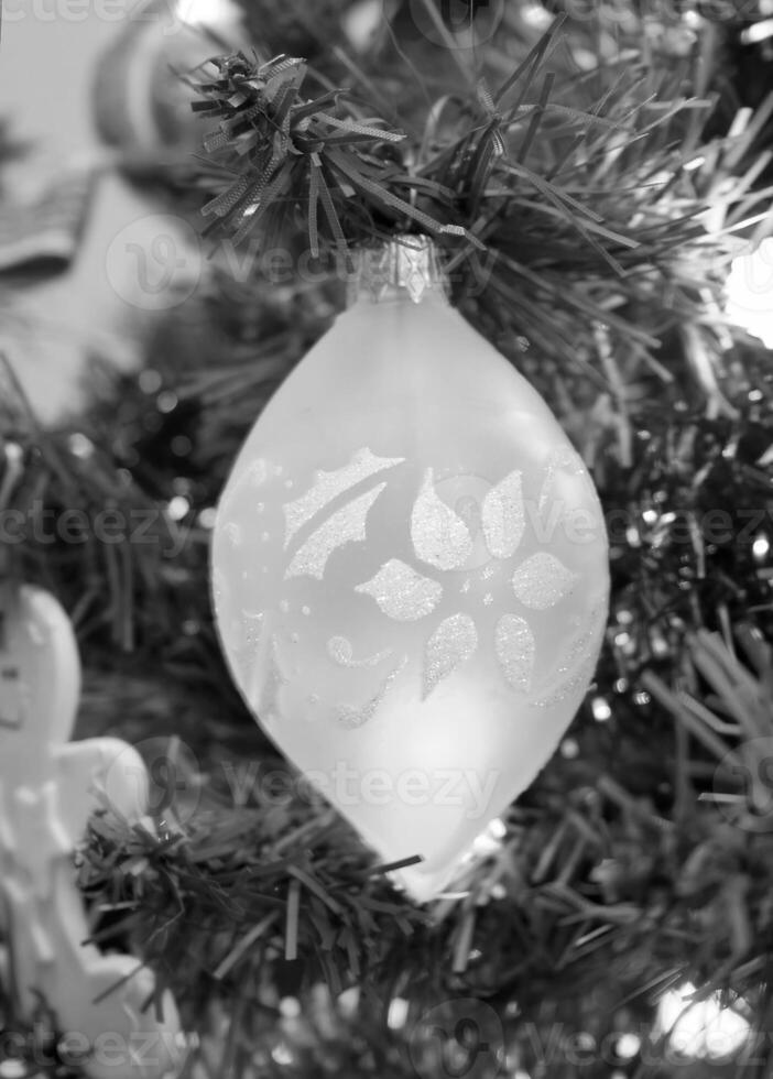 Christmas Tree with Ornaments and Lights photo