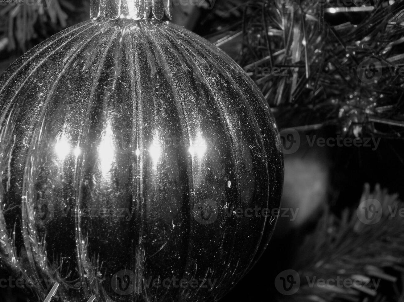Christmas Tree with Ornaments and Lights photo