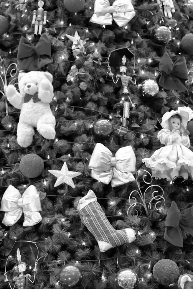 Christmas Tree with Ornaments and Decorations photo