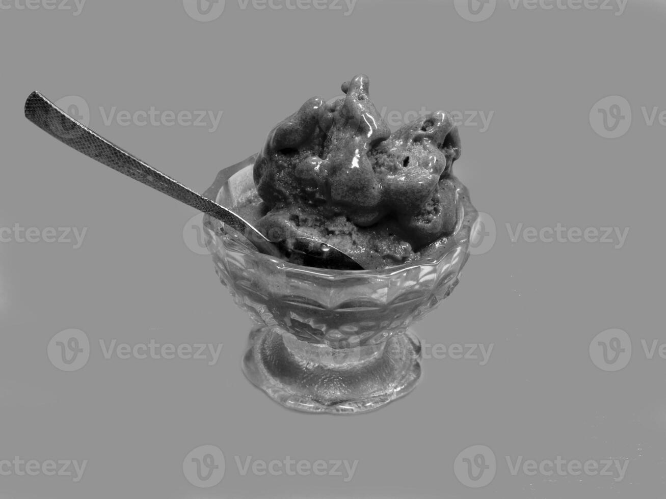 Gelato Dessert with Tableware and Ingredients photo