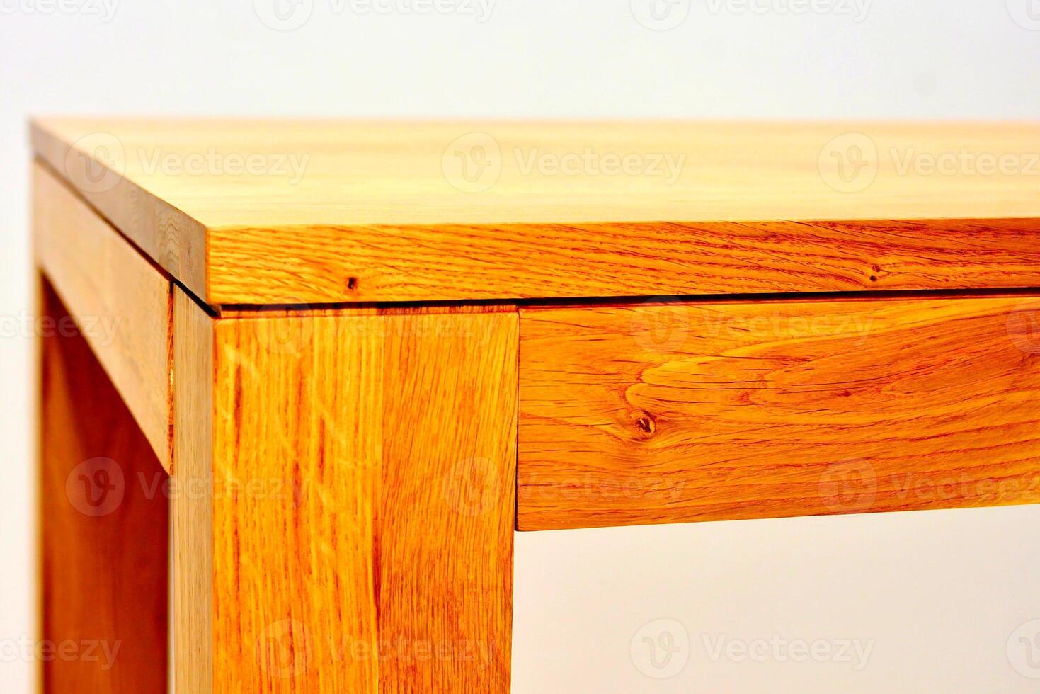 Table top isolated over solid background. Wooden dinner table over white background illustration photo