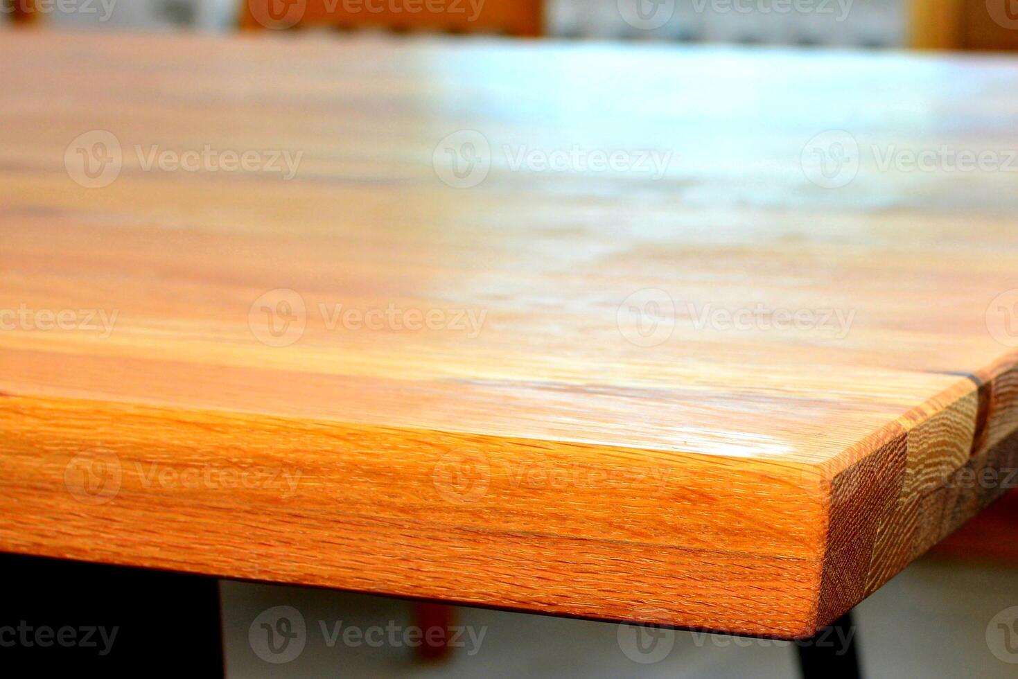 Table top isolated over solid background. Wooden dinner table over white background illustration photo