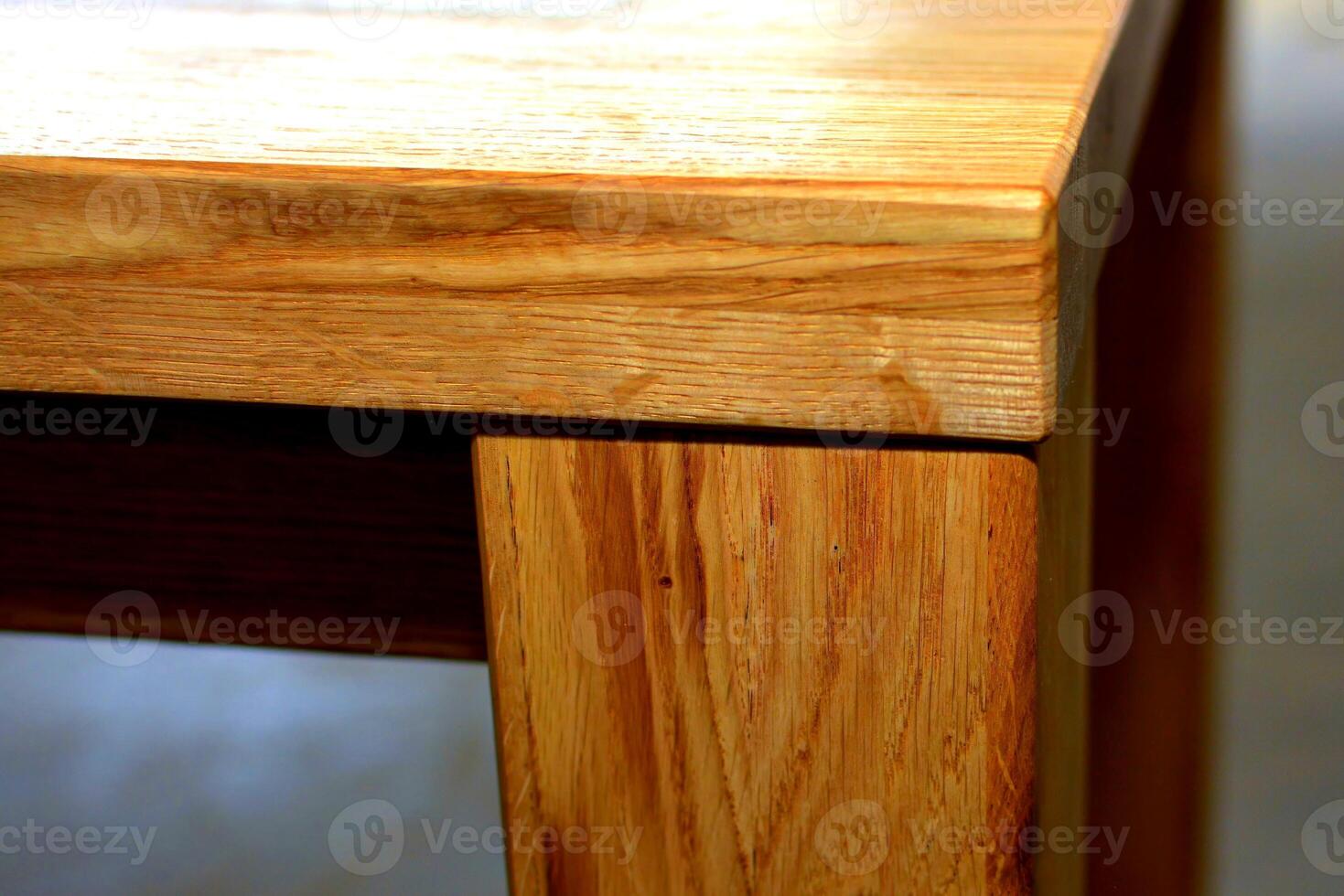 Table top isolated over solid background. Wooden dinner table over white background illustration photo