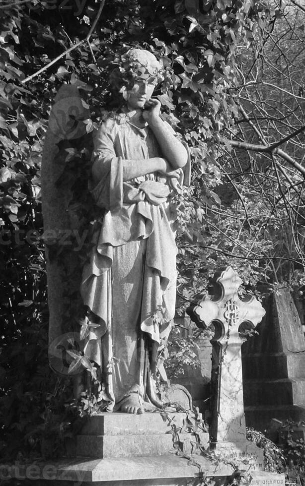 Sculpture close view background. Monument art. Black and white monochrome grayscale photo