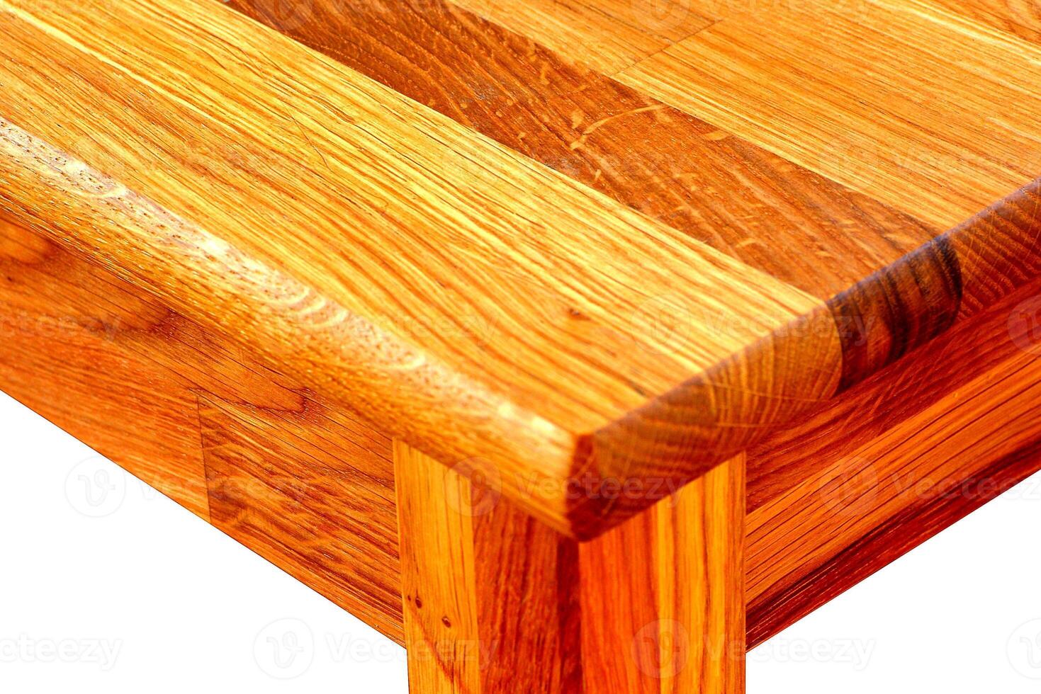 Table top isolated over solid background. Wooden dinner table over white background illustration photo