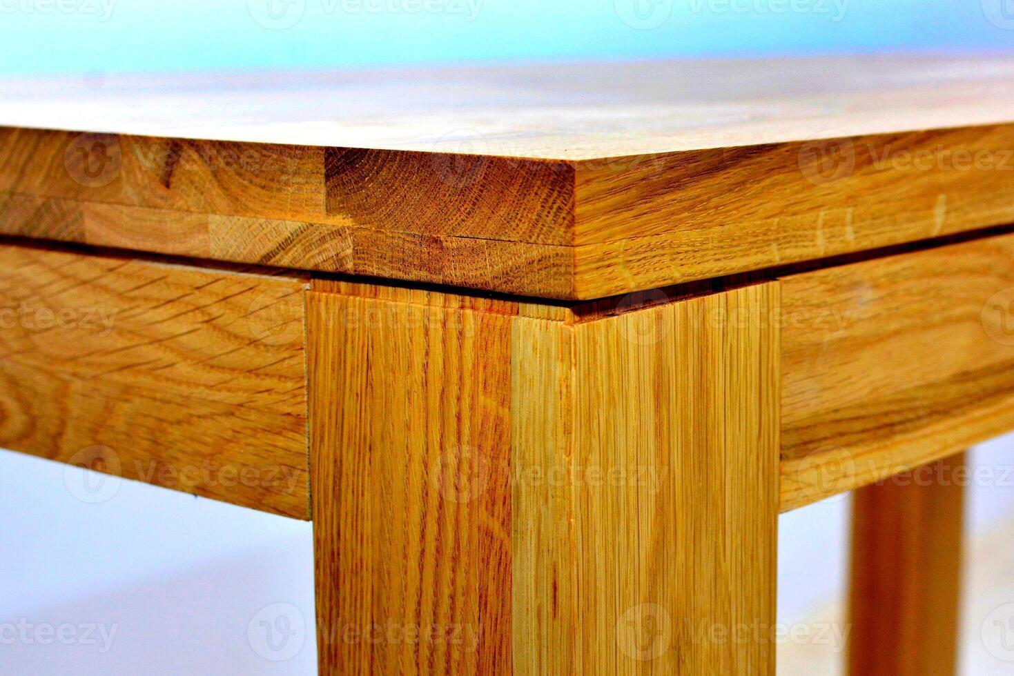 Table top isolated over solid background. Wooden dinner table over white background illustration photo