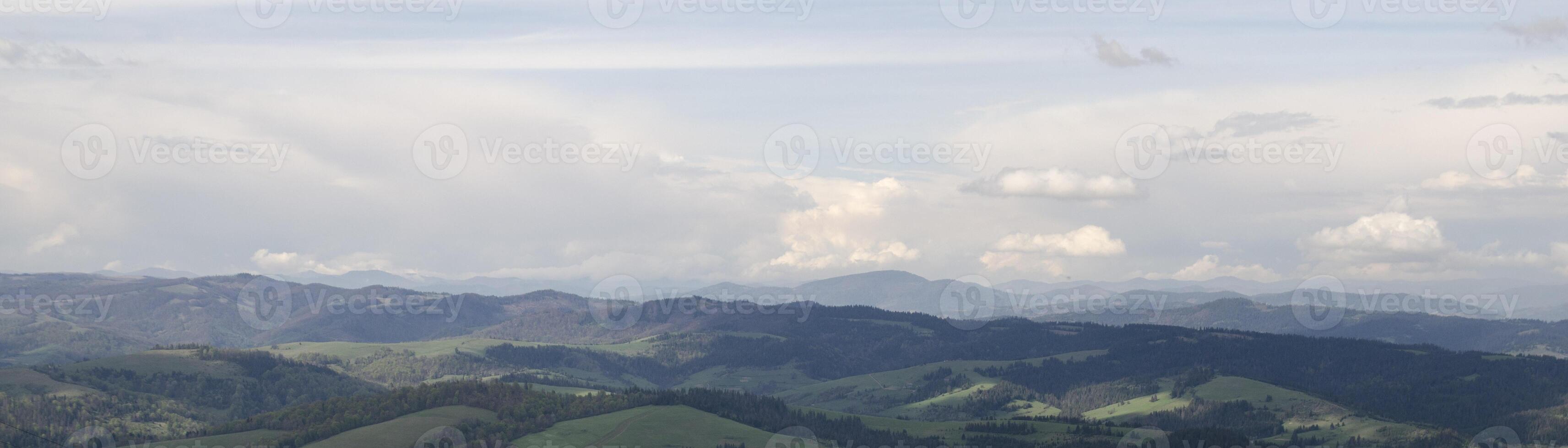 Landscape with mountains and clouds photo