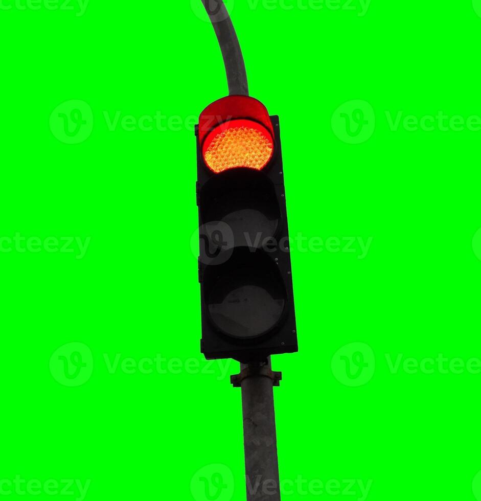 Traffic lights isolated over white background. Green screen chroma key background photo
