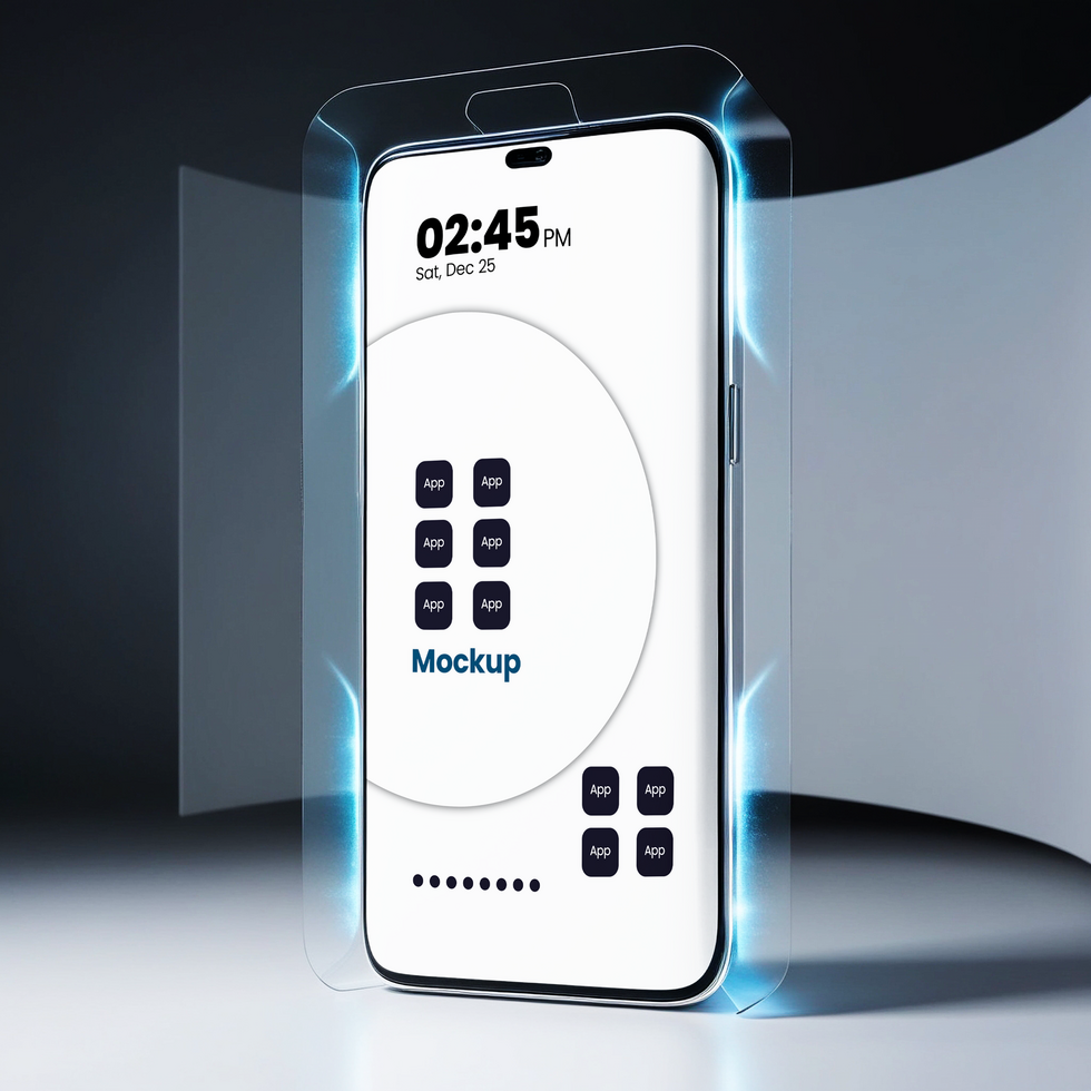 Realistic Phone Mockup Template for Showcasing Mobile App Designs psd