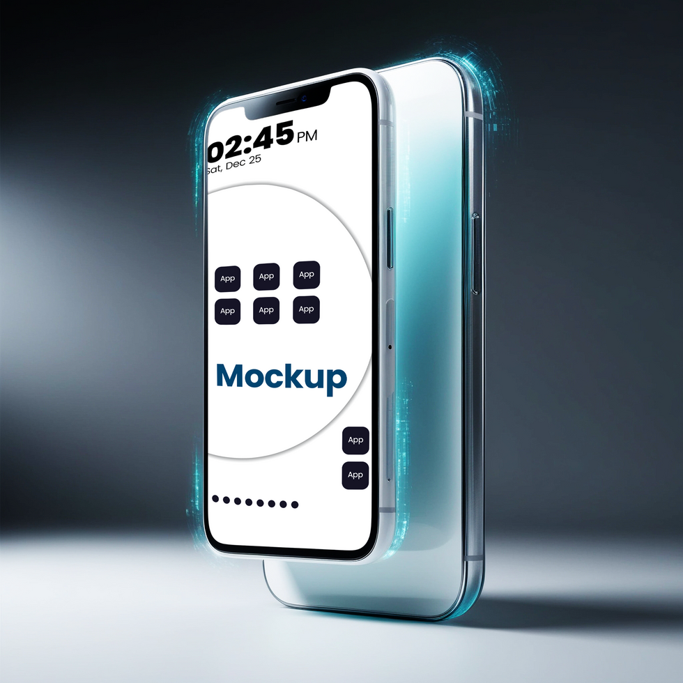 High Quality Smartphone Mockup with Blank White Screen for Branding psd