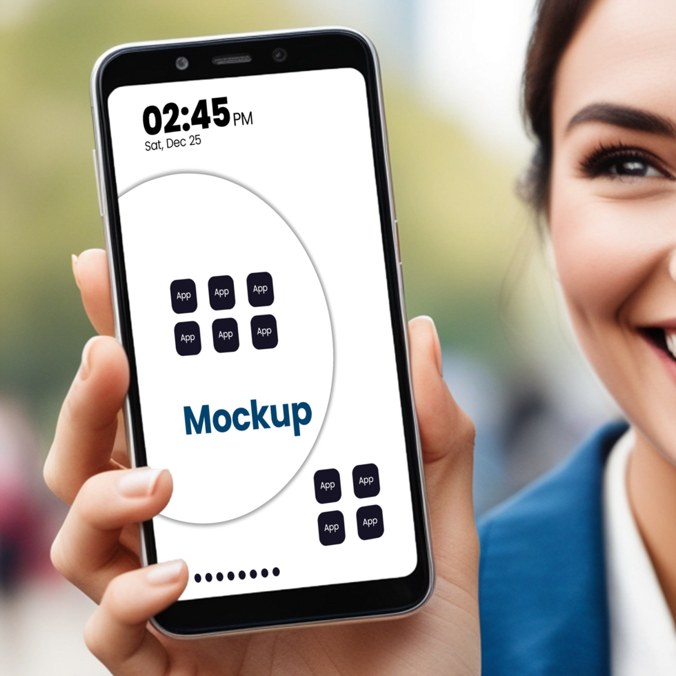 Realistic Phone Mockup for High Quality App Design Holding a smartphone by hand Presentations psd