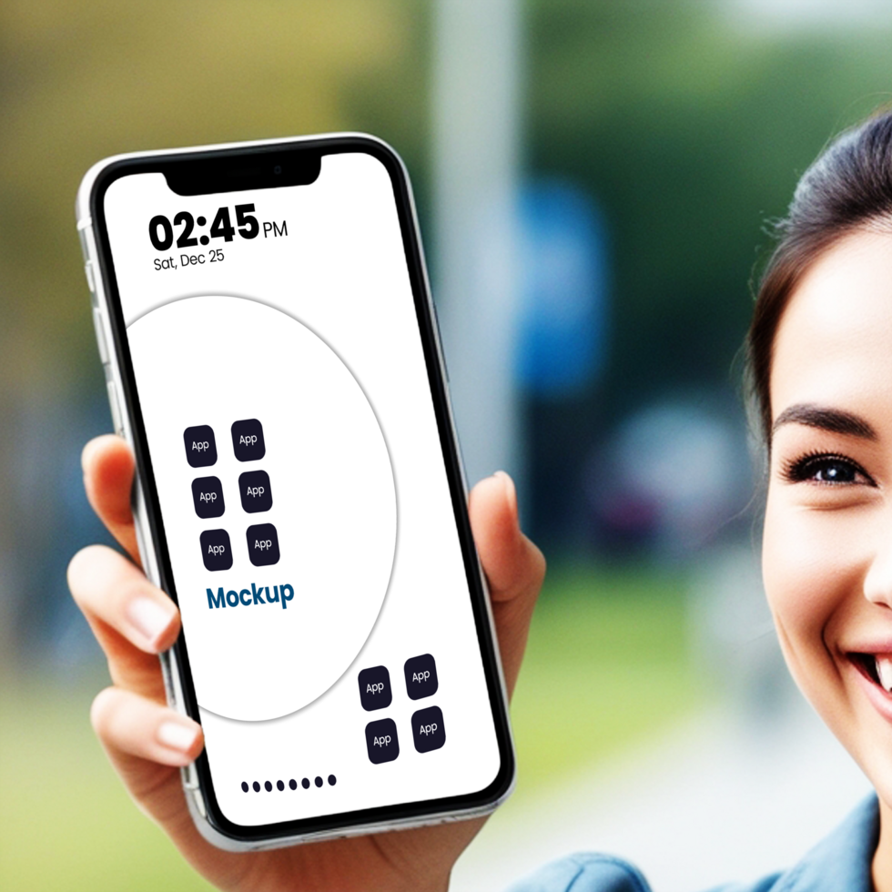 Premium Mockup for Smartphones Featuring Editable Screens Holding a smartphone by hand View psd