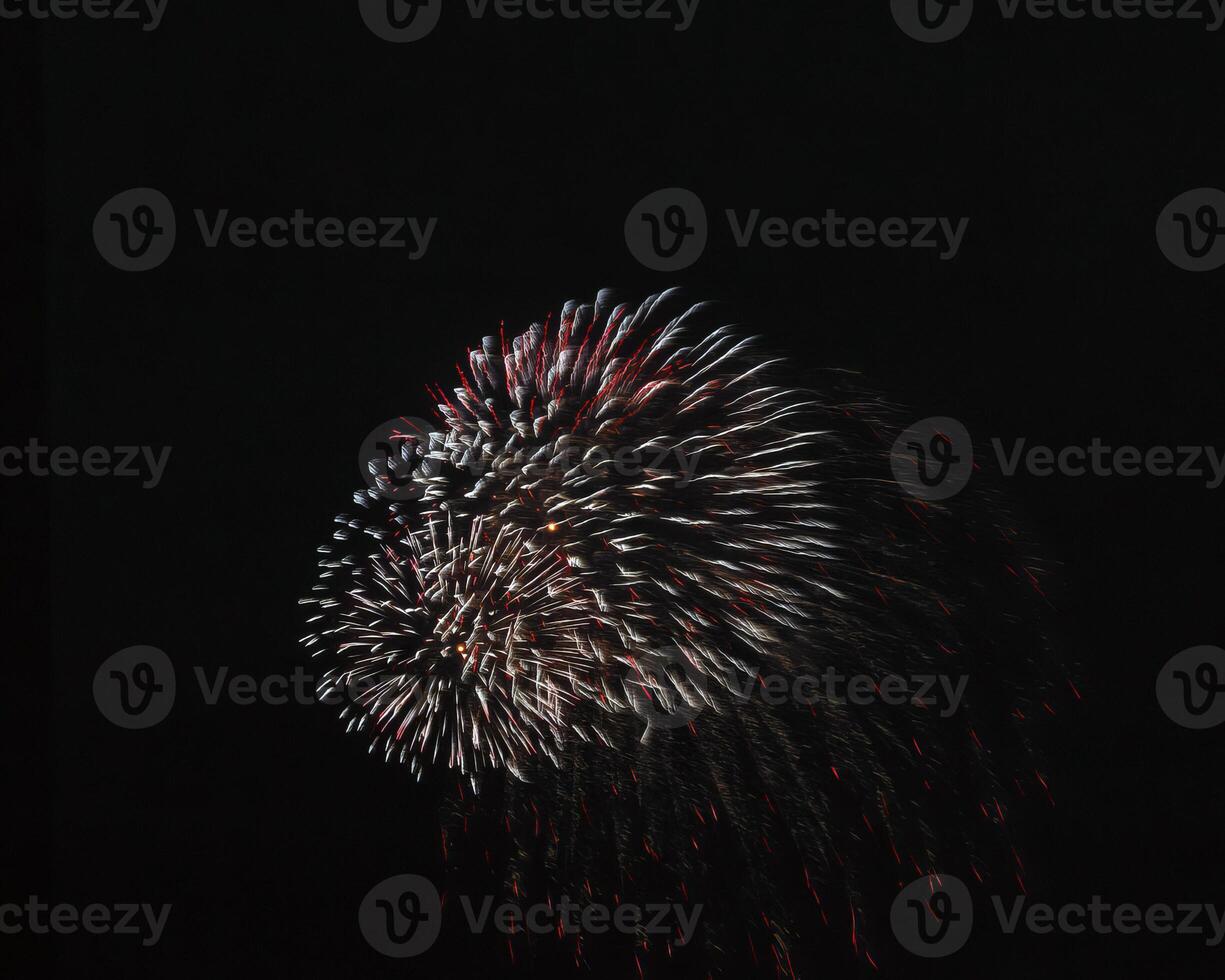 Fireworks background, salute in the sky during celebration photo