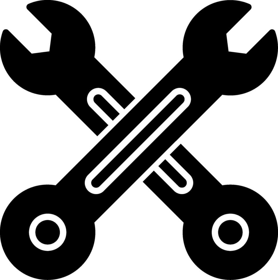 Cross Wrench Icon Design Symbol vector