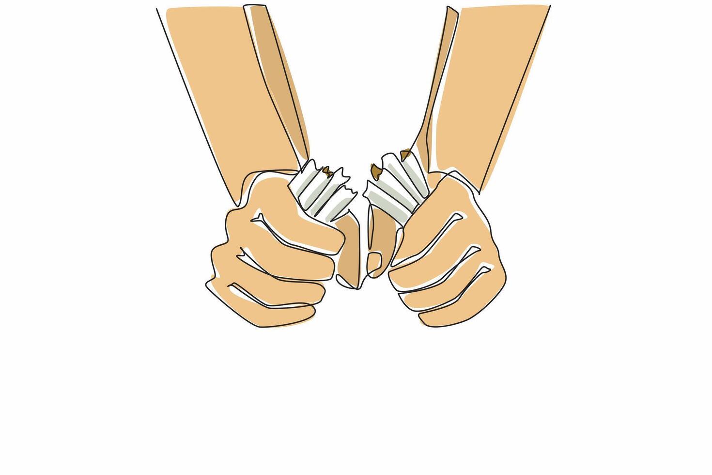 Illustration of hands holding cigarettes vector