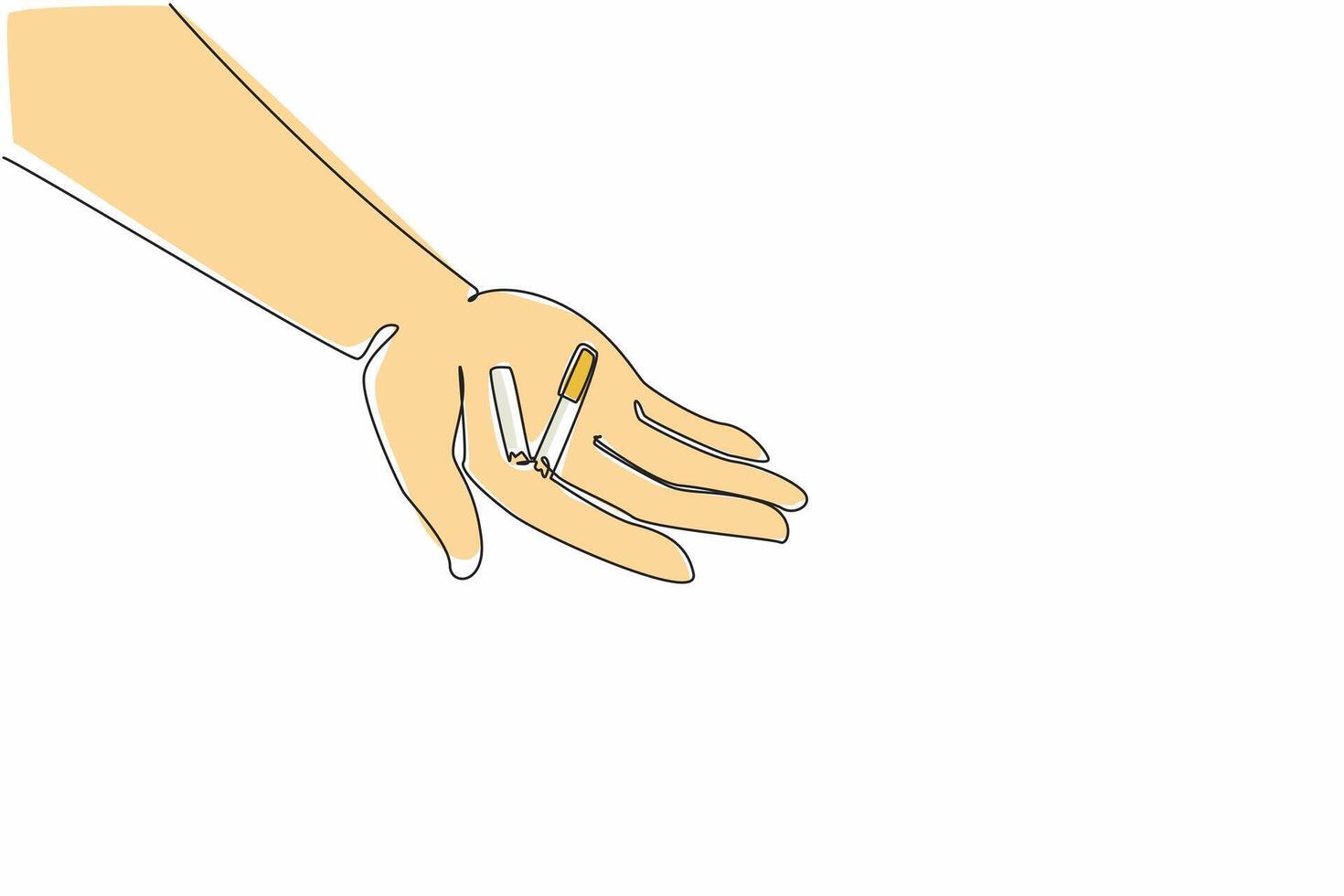 Illustration of hand holding cigarette vector