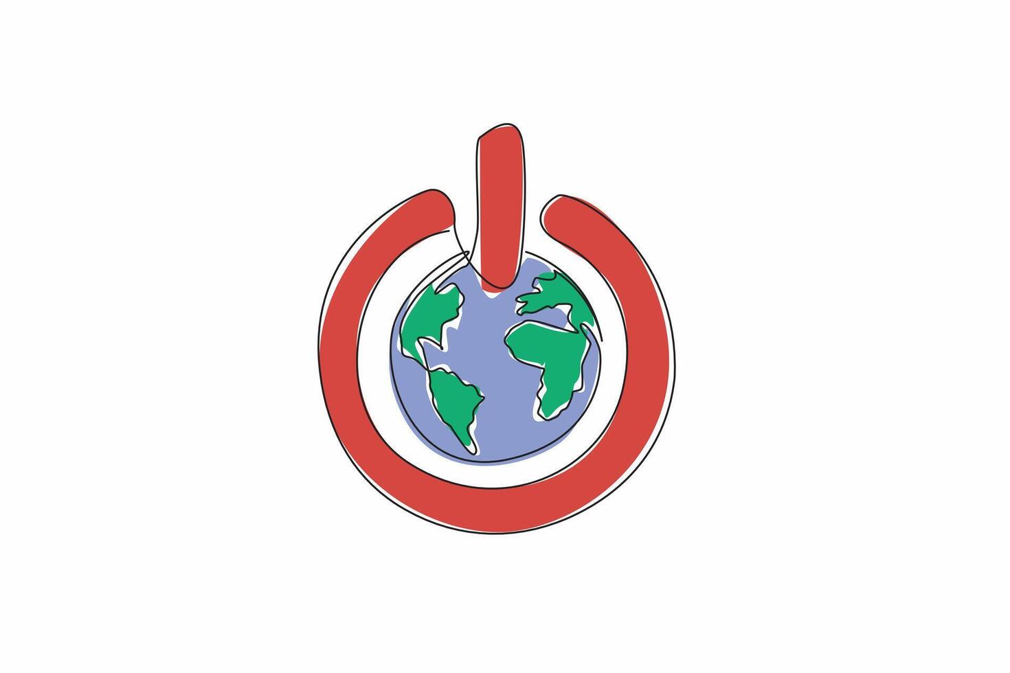 A globe with a red and white arrow pointing to it vector