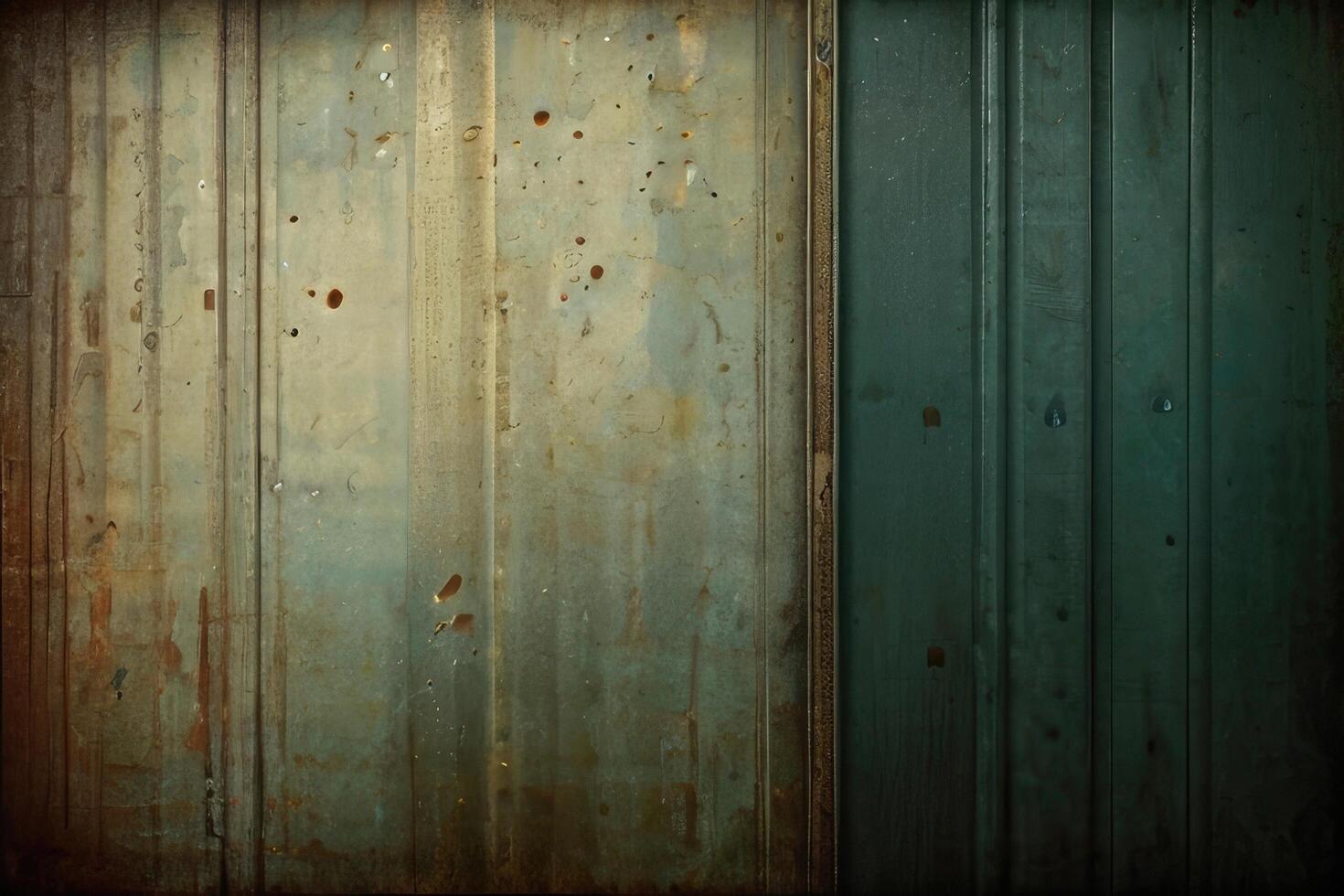 Weathered Metal Panels Displaying Texture and Age photo