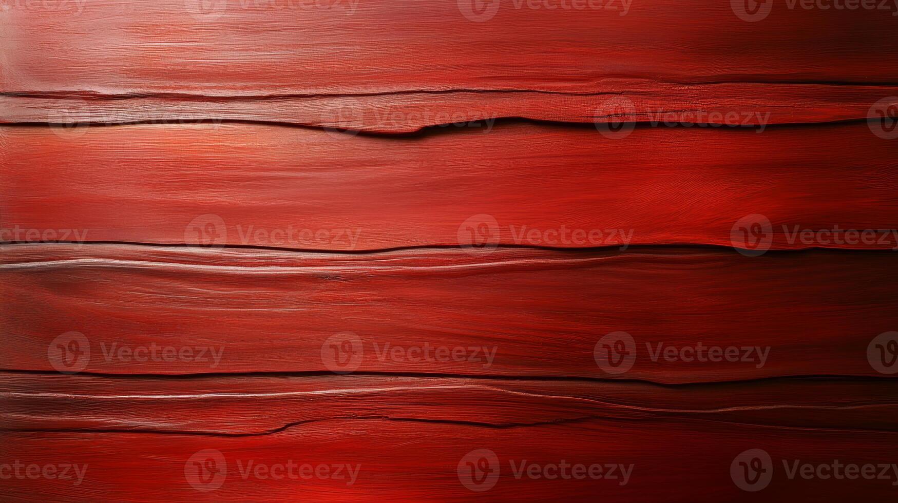 Textured red wooden surface with deep grooves and warm hues in a rich, natural design suitable for backgrounds or wall decor photo