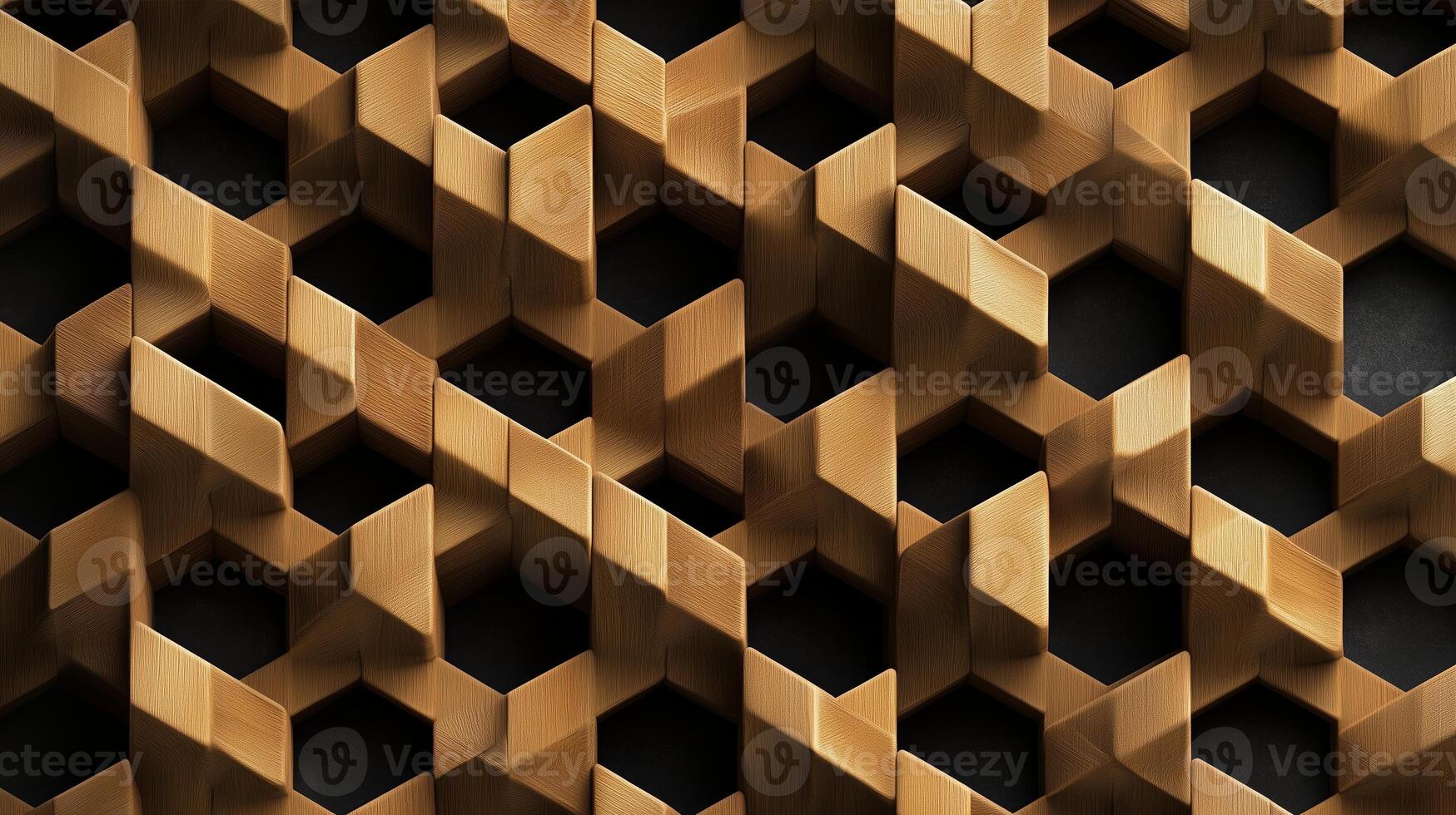 Intricate wooden honeycomb structure showcasing modern design and craftsmanship in a creative setting photo