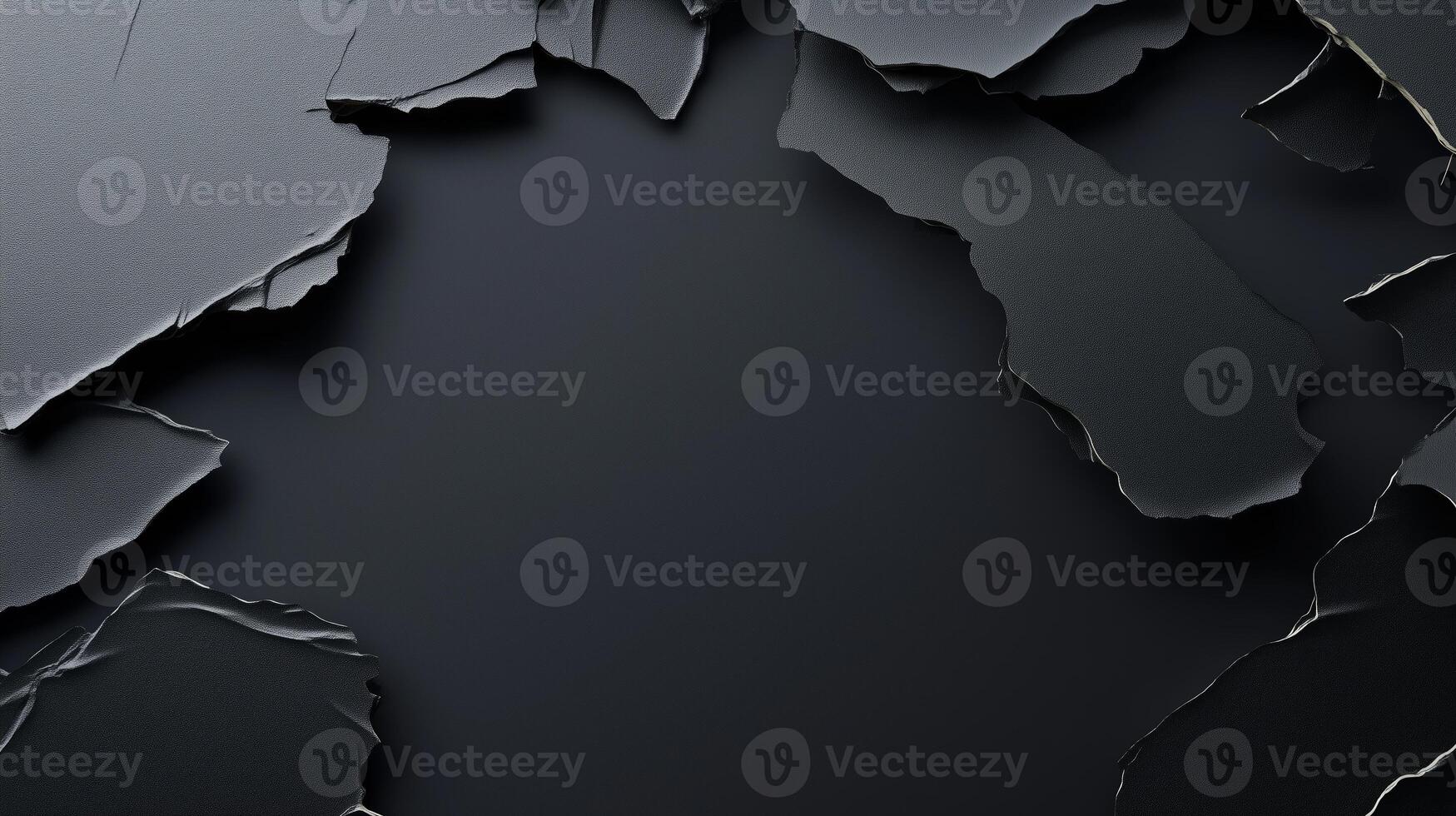 Dark textured surface with peeling layers revealing depth and dimension in a dramatic abstract composition photo