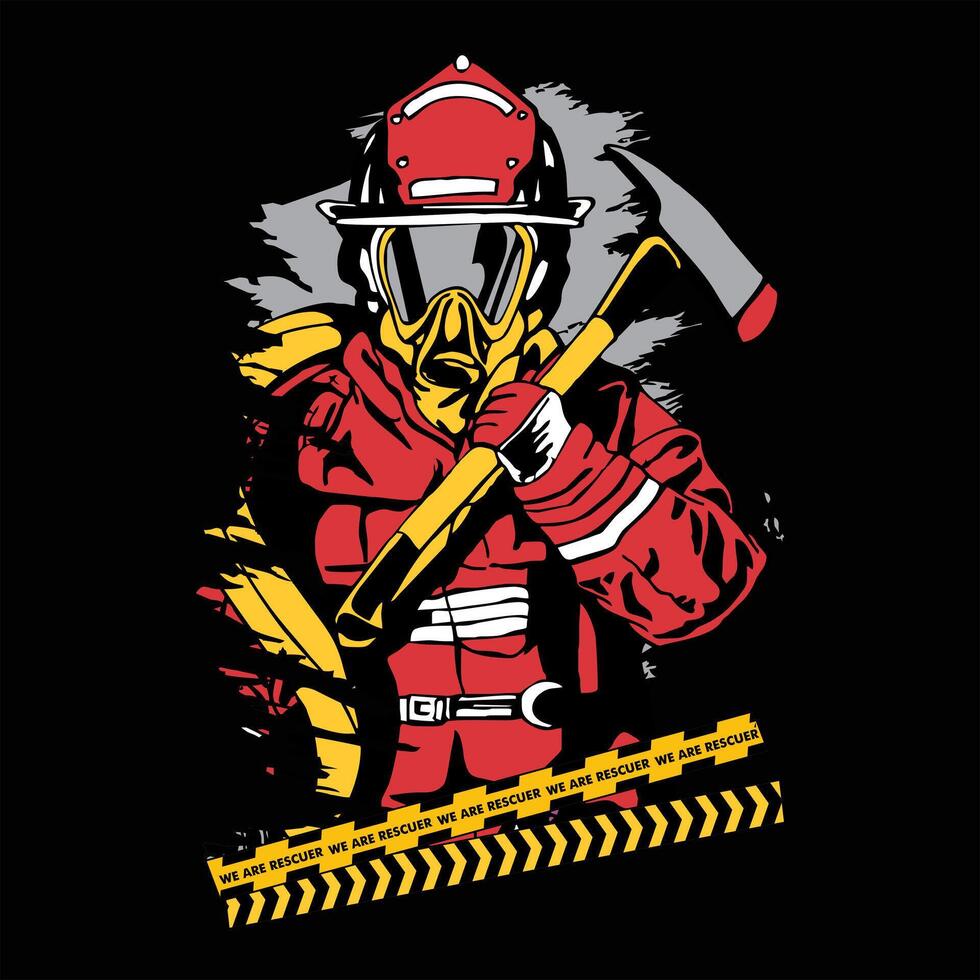 rescuer design on black background vector