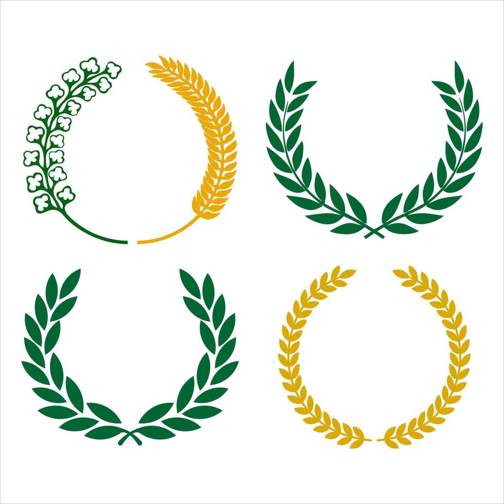 logo frame with rice and cotton symbols vector